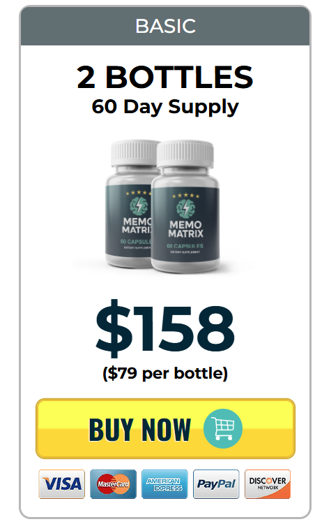 MemoMatrix 2 bottles — 60 day supply, $158 ($79 per bottle)